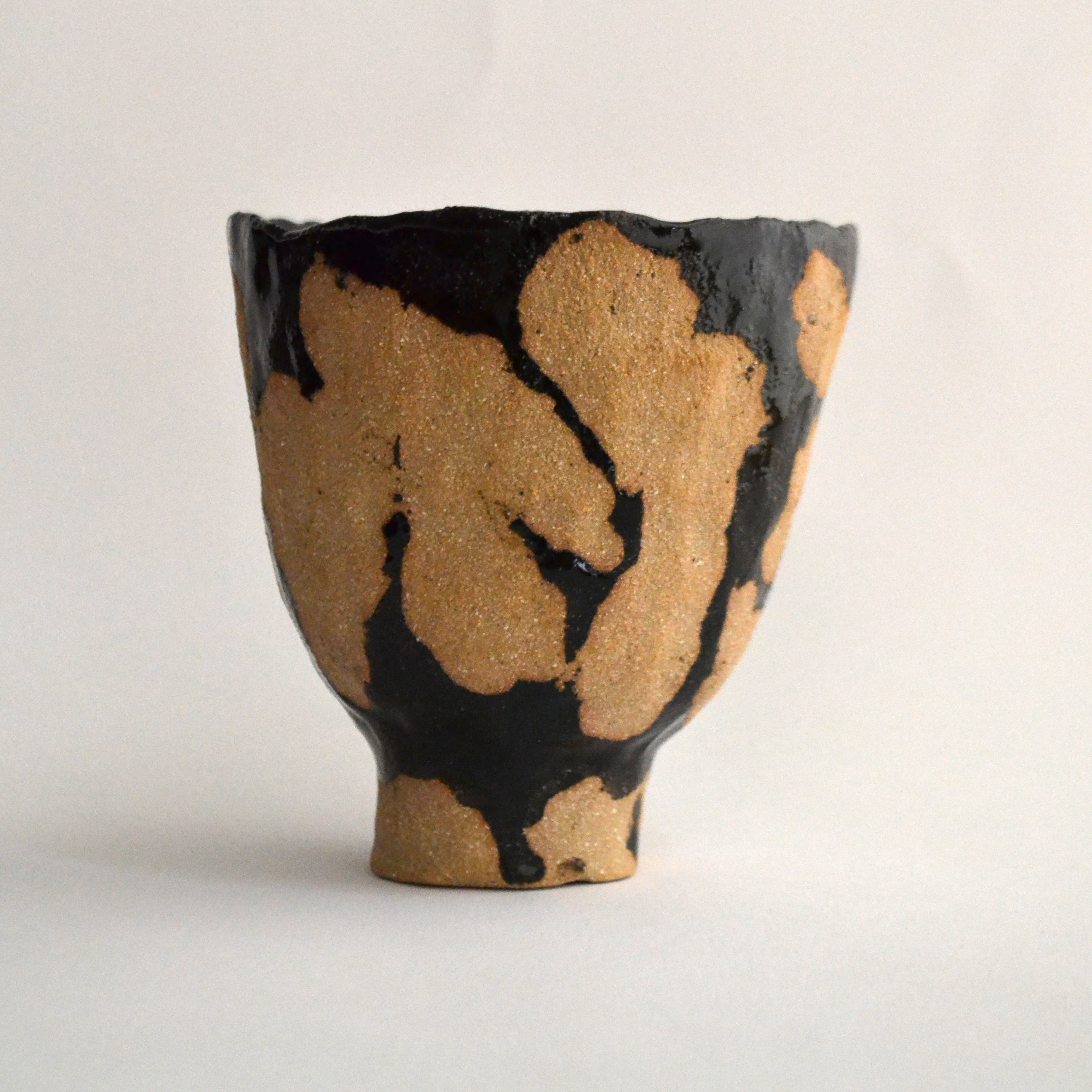 ochre black stoneware bowl